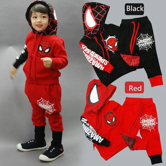 Kids Spiderman Toddler Set Boys Hoodie Spring Street Style Kids, 2 Piece