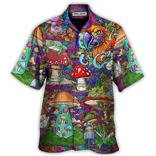 Psychedelic Mushroom Shirts Street Comfortable and Breathable Wear