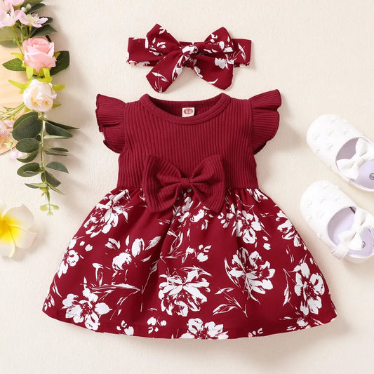 Style Fashion Butterfly Sleeve Cute Floral Princess Formal Dresses